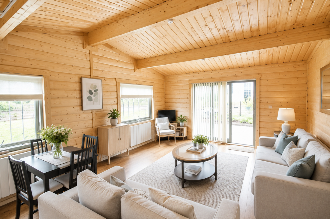 Vaulted ceilings help create a cooler airier feel