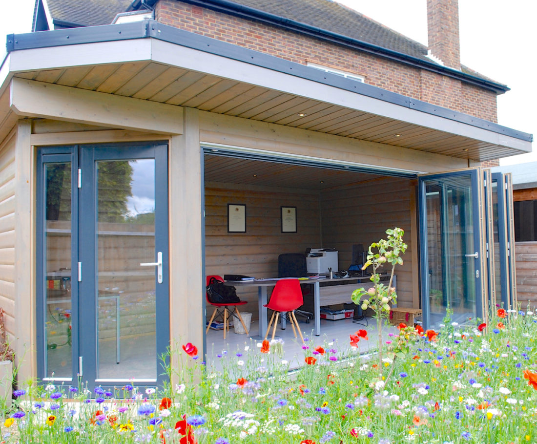 Norwegian Log Garden Office Surrey Med Res