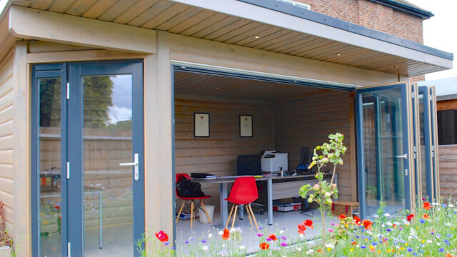 Norwegian Log Garden Office Surrey Med Res