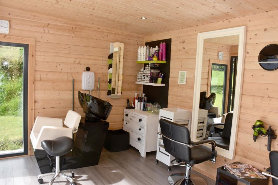 Contemporary Garden Office Hair Salon Norwegian Log